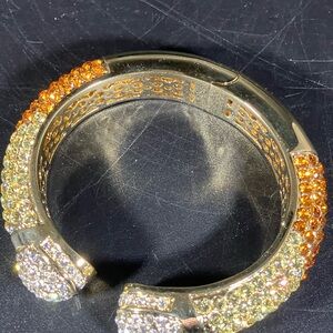 Gold Crystal Pavé Cuff Bracelet - Women Jewelry